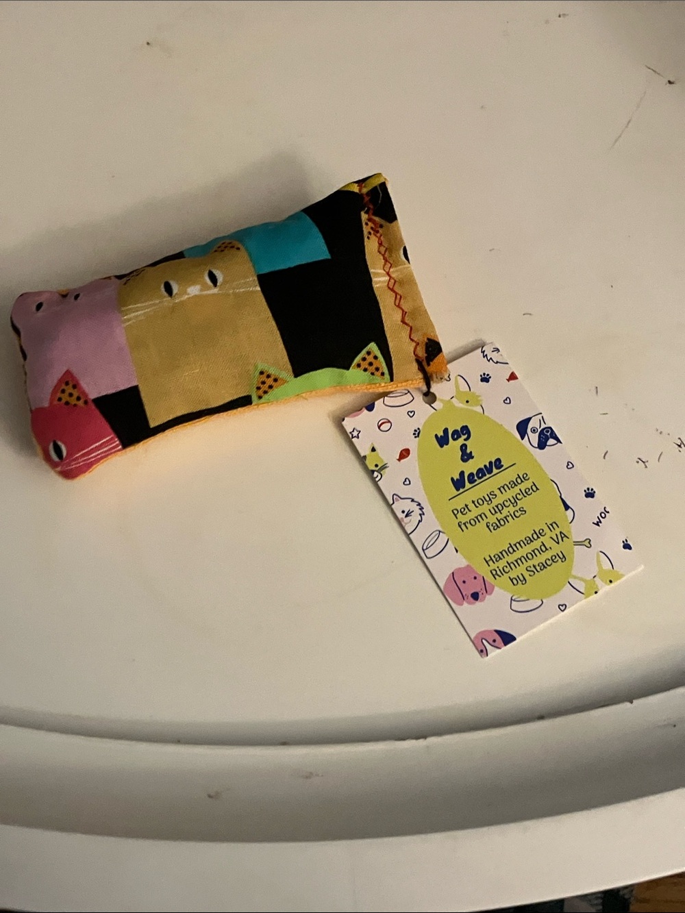 Multicolor Catnip Pillow Toy - Colorful Patch Design